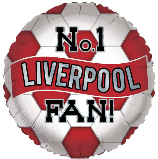 Liverpool Balloon Number 1 Liverpool Fan Birthday Foil Balloon No.1 Liverpool Fan Balloon - Red and White
