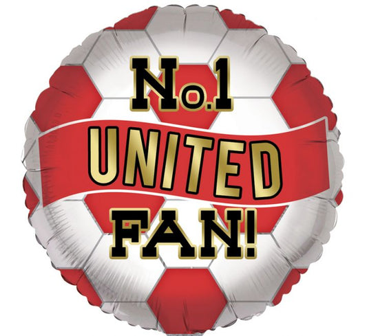 Number 1 United Fan United Balloon Birthday Foil Balloon No.1 United Fan Balloon and White