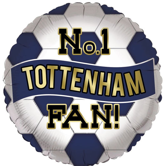 Tottenham Balloon Number 1 Tottenha, Fan Birthday Foil Balloon No.1 Tottenham Fan Balloon - Navy and White