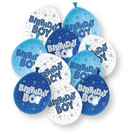 Birthday Boy Balloons 10 Per Pkt