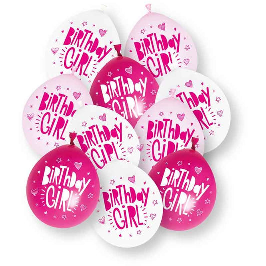 Birthday Girl Balloons 10 Per Pkt