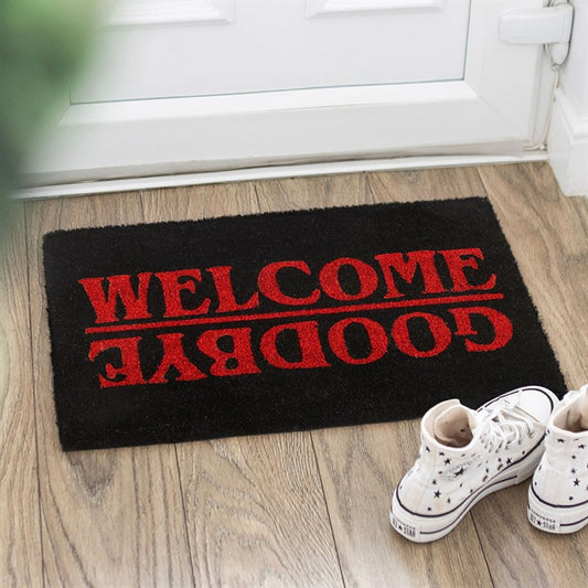 Black Welcome Goodbye Doormat