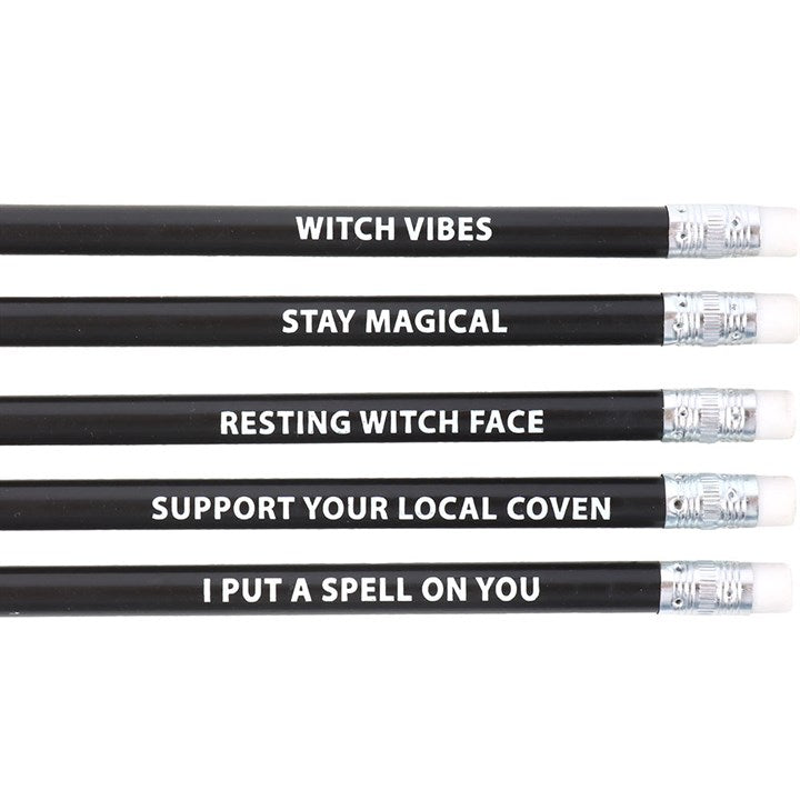 The Coven Club Set of 5 Witchy Pencils