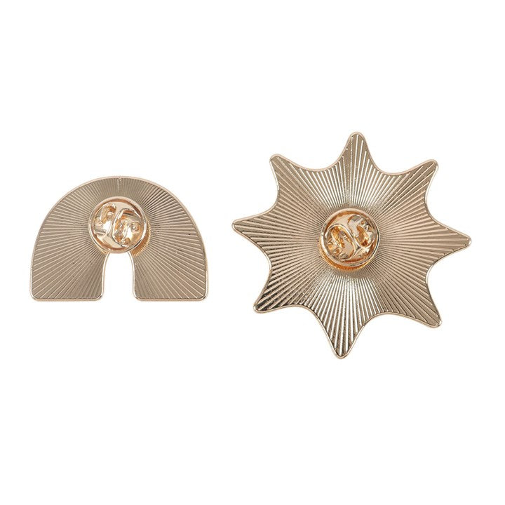 Set of 2 Rainbow and Sun Pin Badges