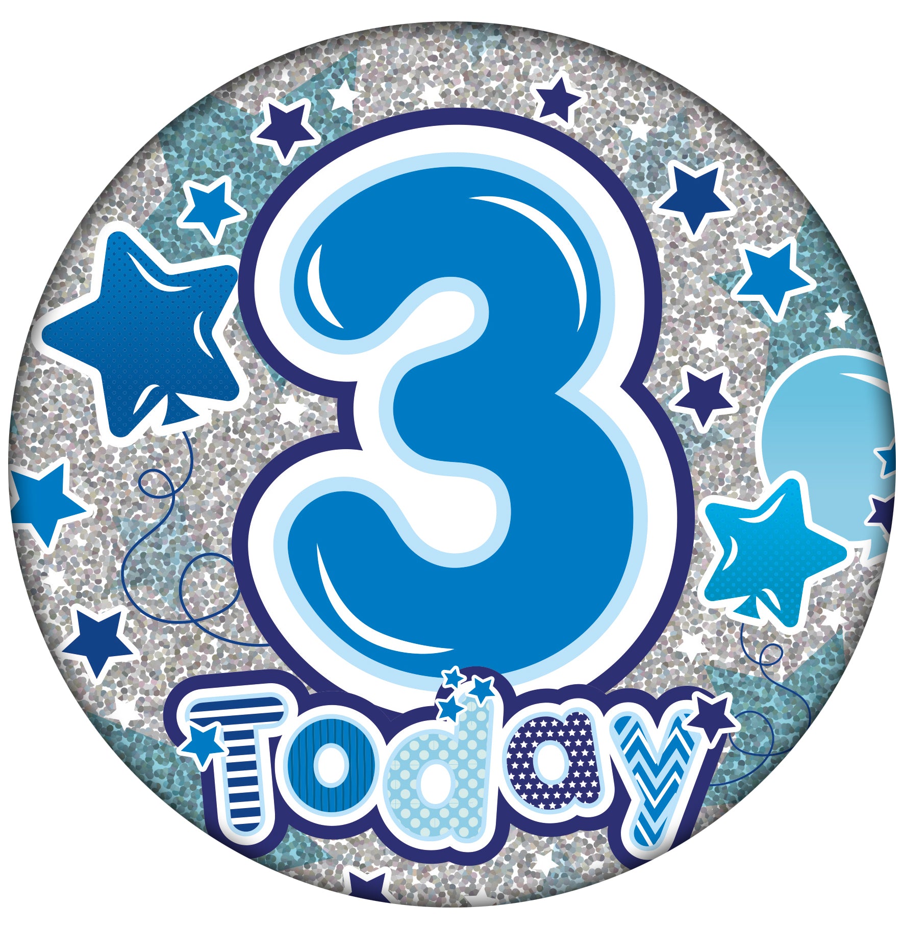 Age 3 Large Birthday Badge Male