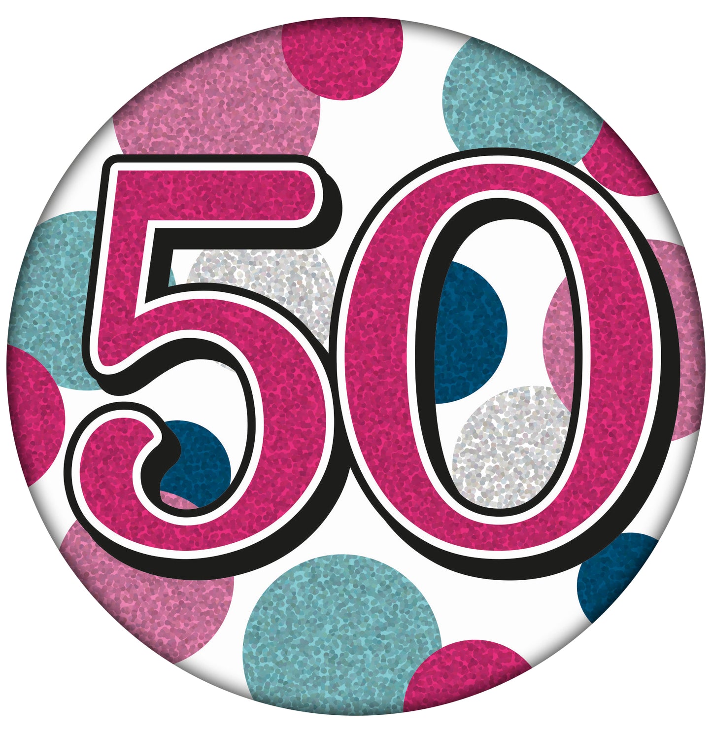 Jumbo Badge 50 Today Pink Holographic