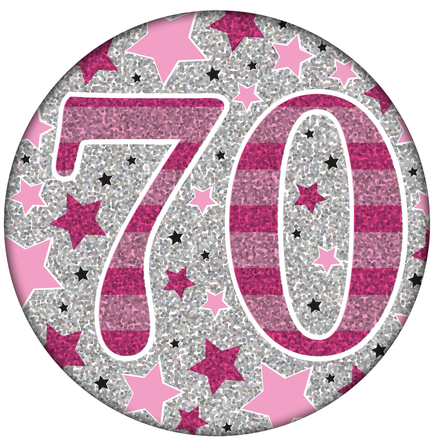 Jumbo Badge 70 Today Pink Holographic
