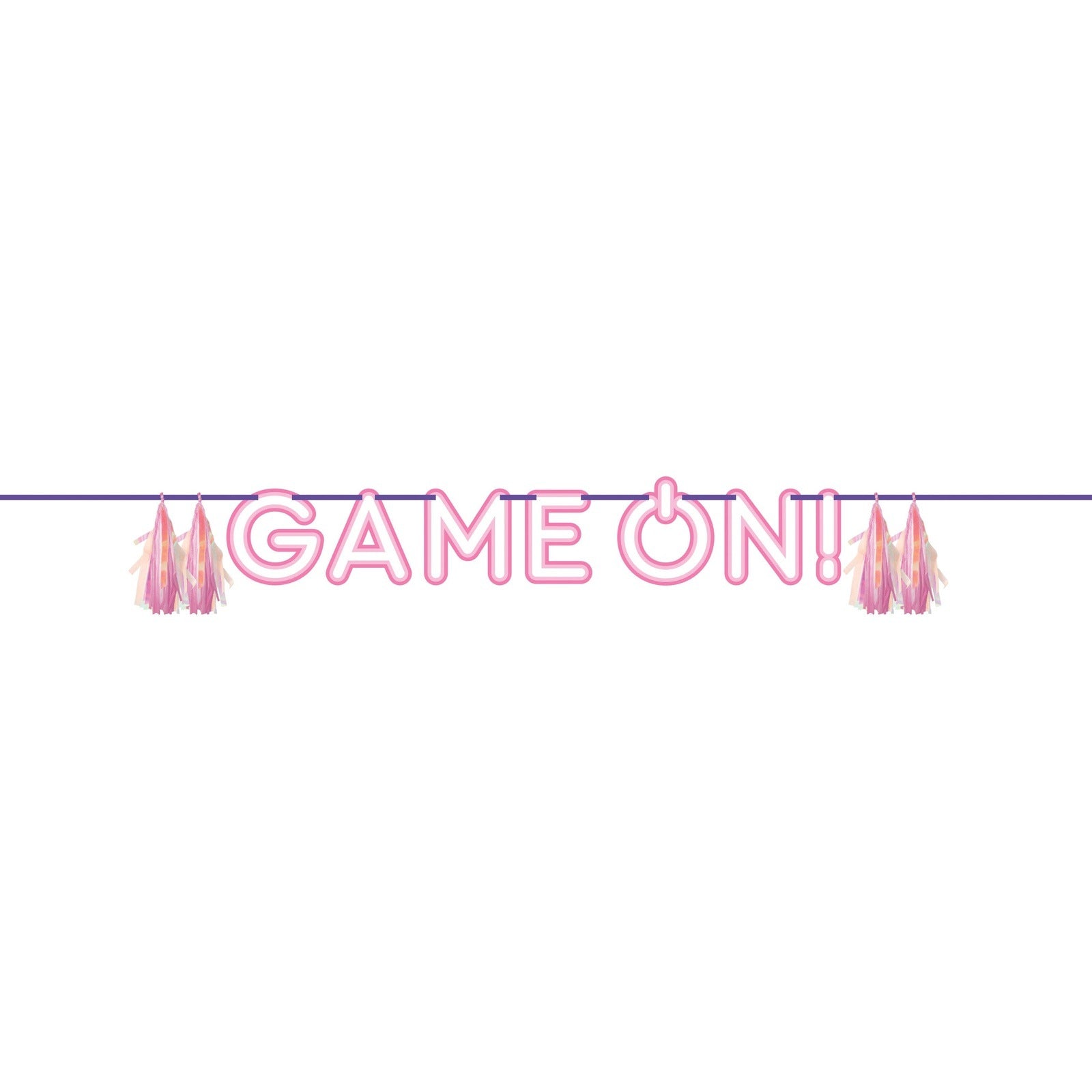 Gamer Girl Shaped Ribbon Banner With Tassels