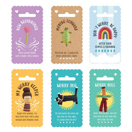 Set of 6 Pocket Positivity Worry Dolls