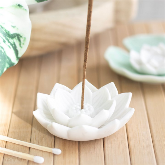 White Lotus Flower Incense Stick Holder