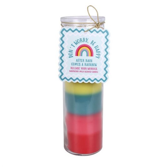 Striped Raspberry Milk Scented Tube Candle