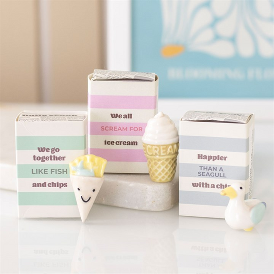 Set of 24 Seagull and Ice Cream Token Gifts in Display