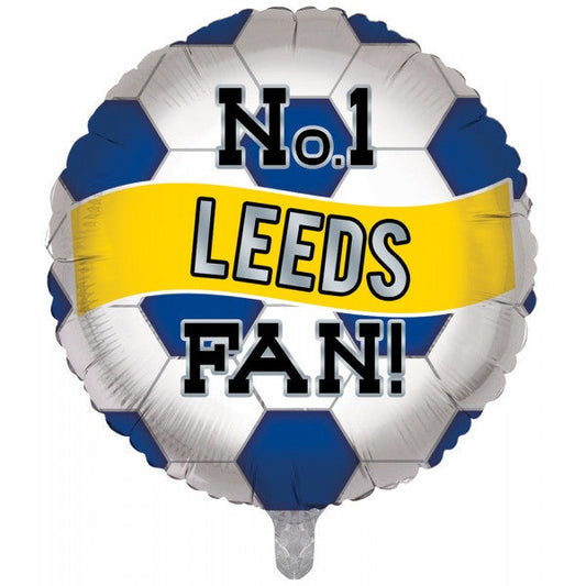 Leeds Balloon Number 1 Leeds Fan Birthday Foil Balloon No.1 Leeds Fan Balloon - Navy, Yellow and White