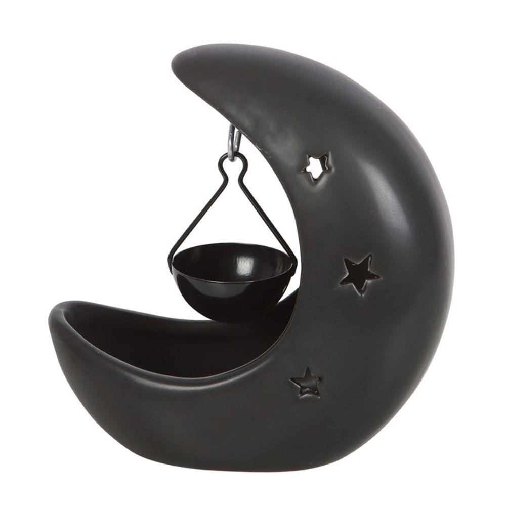 Black Crescent Moon Hanging Oil Burner