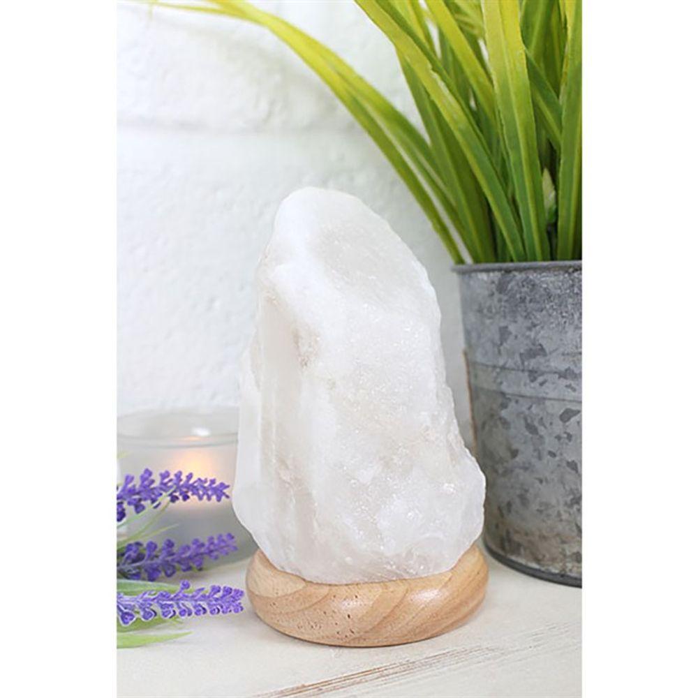 Large White USB Colour Changing Salt Lamp