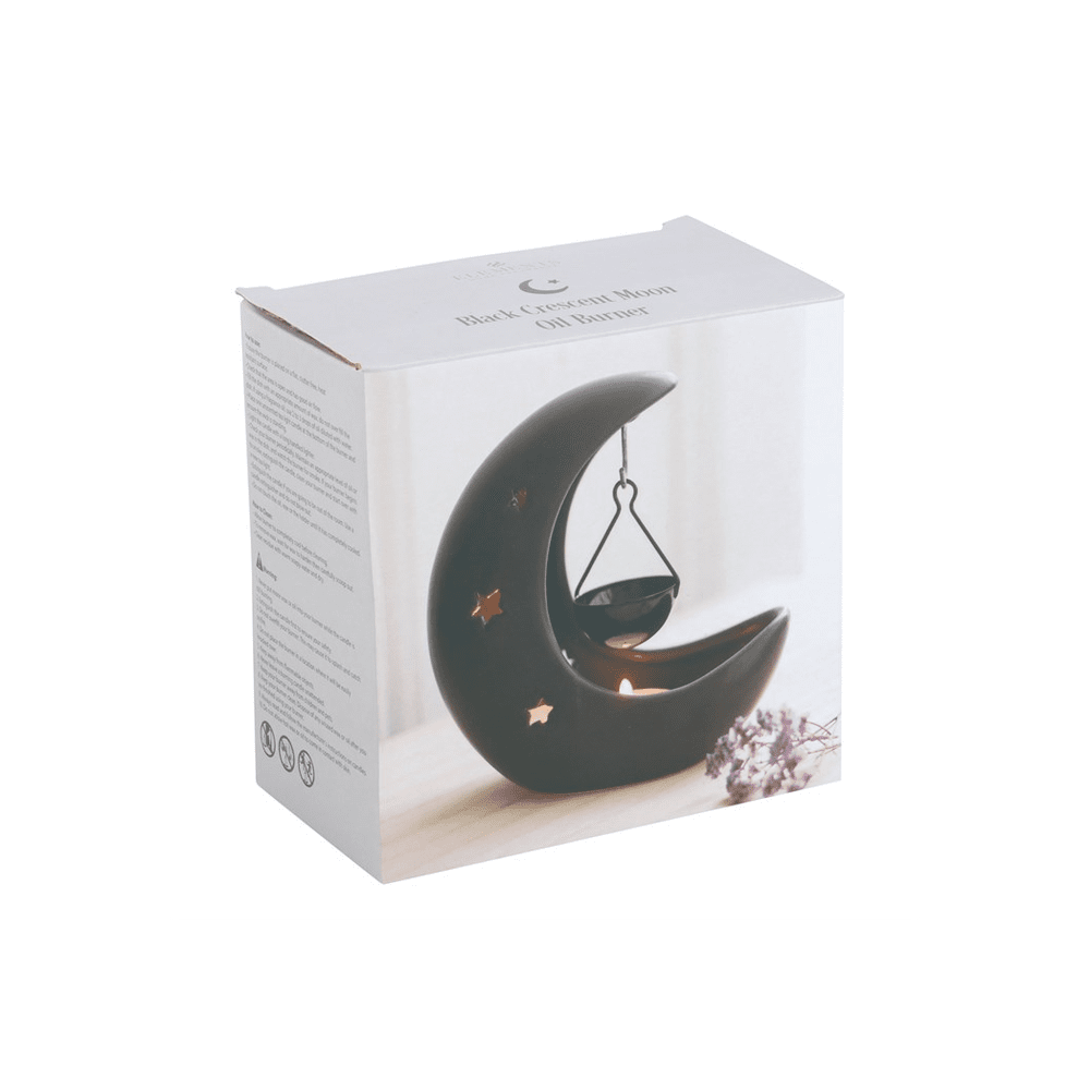 Black Crescent Moon Hanging Oil Burner