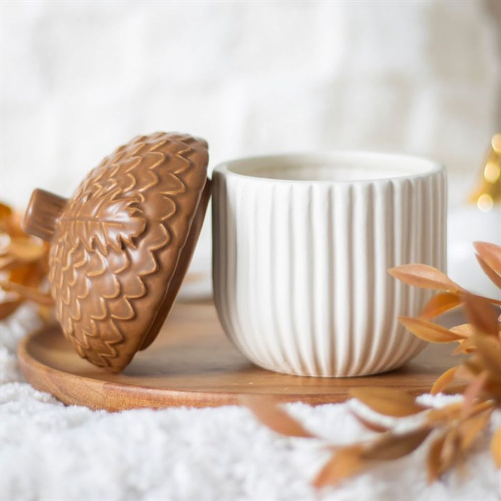 Autumn Acorn Ceramic Storage Jar