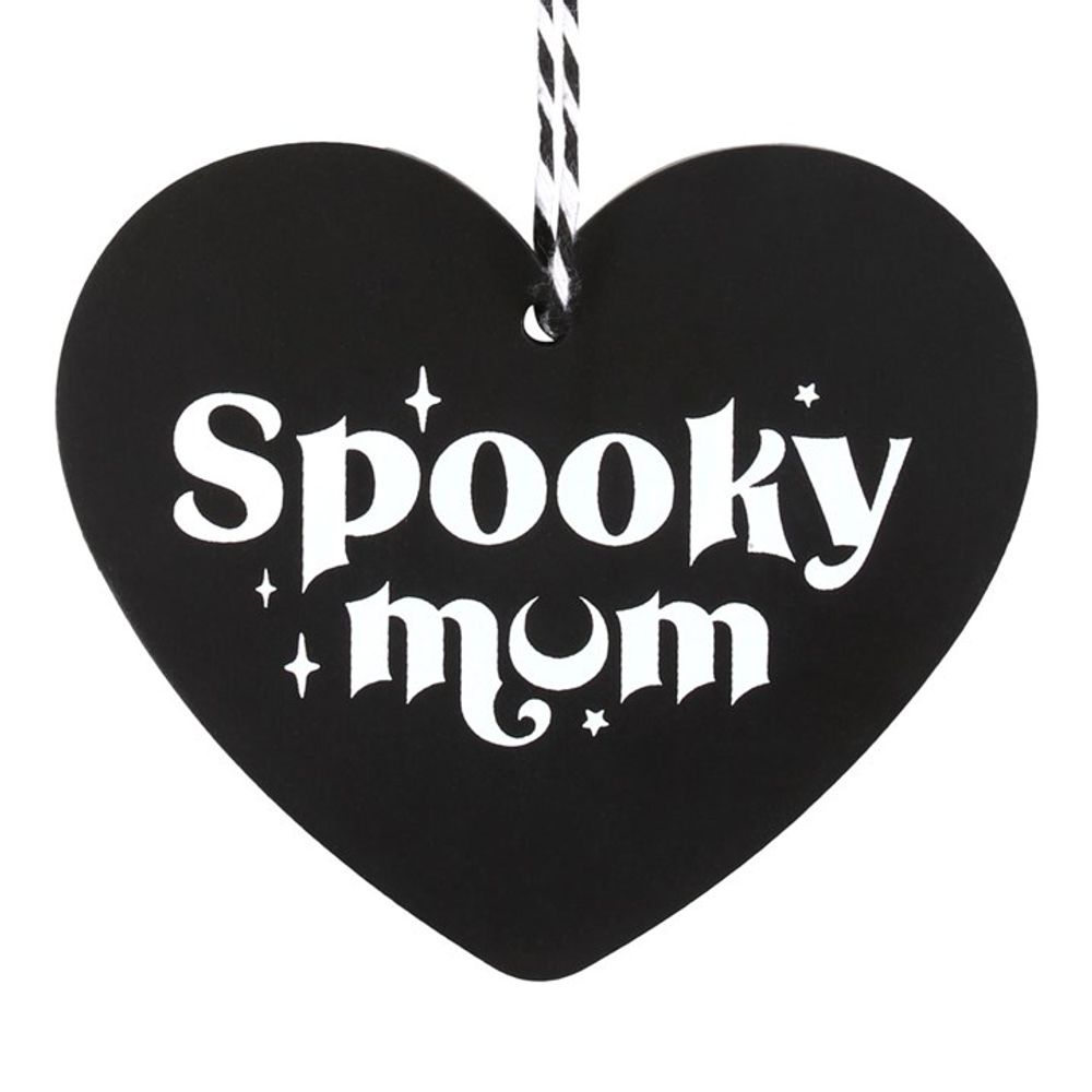 Spooky Mum Hanging Heart Sign