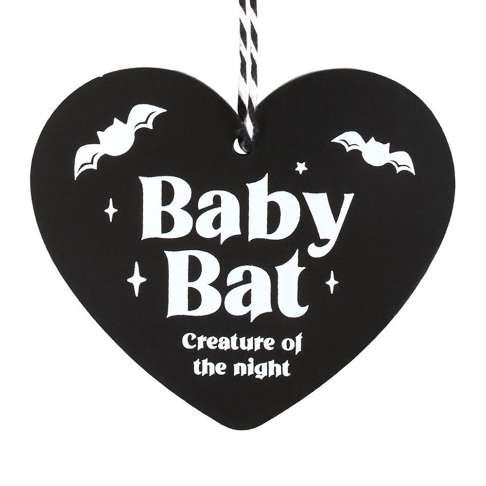 Baby Bat Hanging Heart Sign