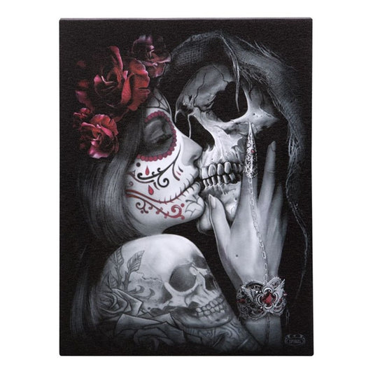 19x25cm Dead Kiss Canvas Plaque by Spiral Direct