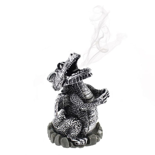 Silver Dragon Incense Cone Holder