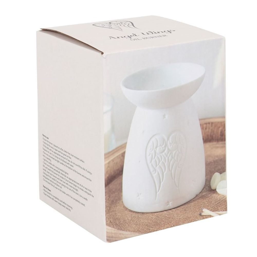 White Ceramic Angel Wings Oil Burner