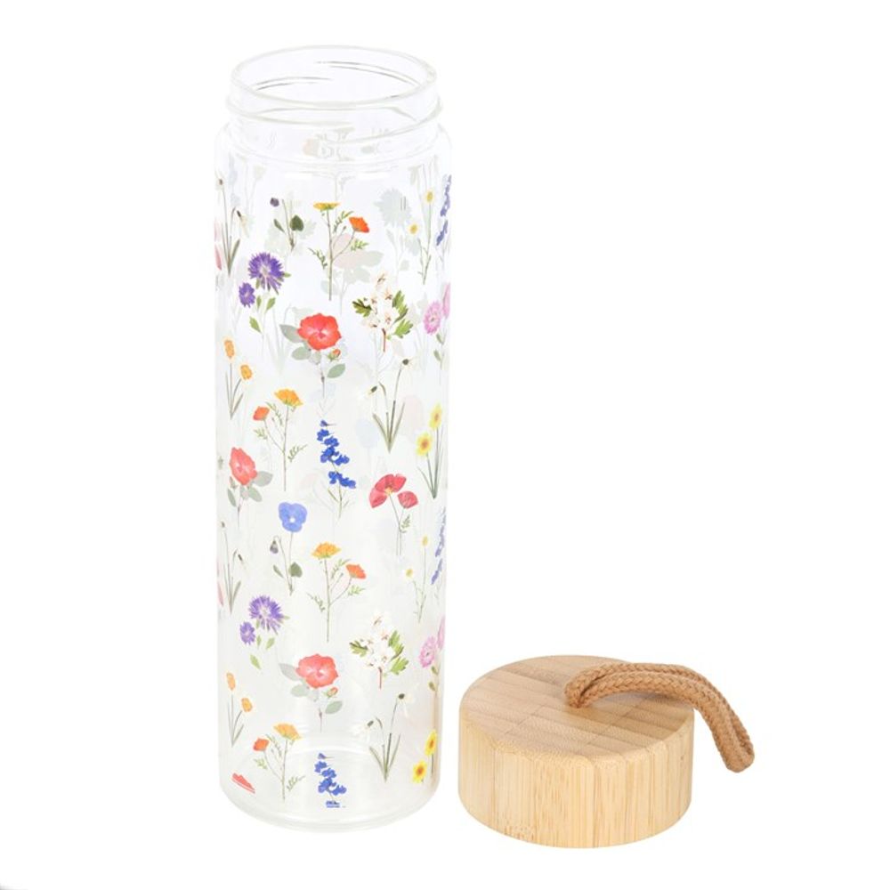 Wildflower Glass And Bamboo Water Bottle