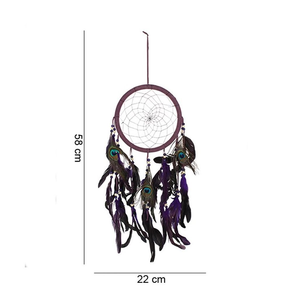 Purple Peacock Feather Dreamcatcher