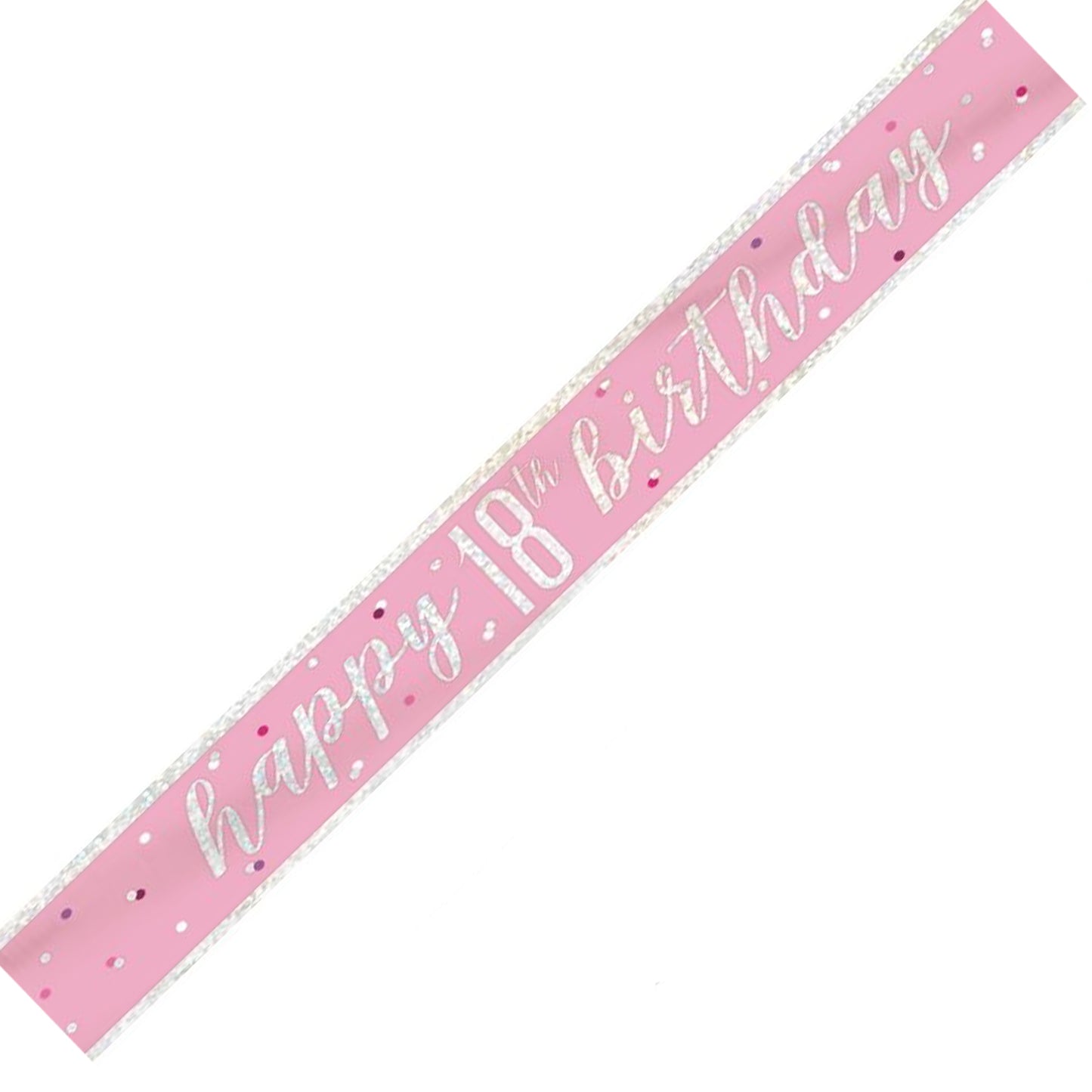 Pink & Silver Foil Banner Happy 18th Birthday