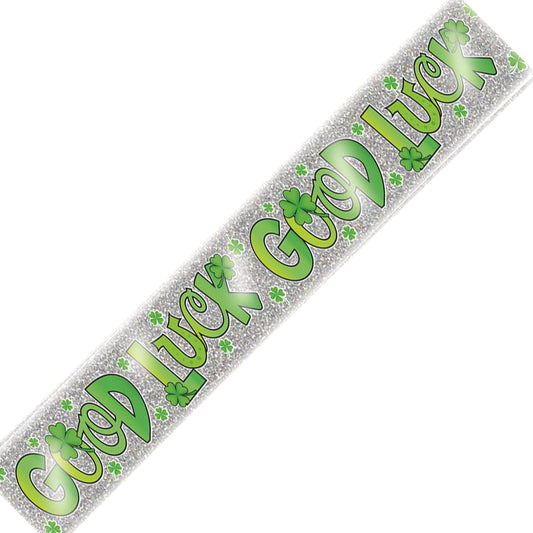 Good Luck Best Wishes Holographic Recyclable Party Banner