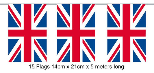 5m 15 FLAGS RECTANGULAR BUNTING
