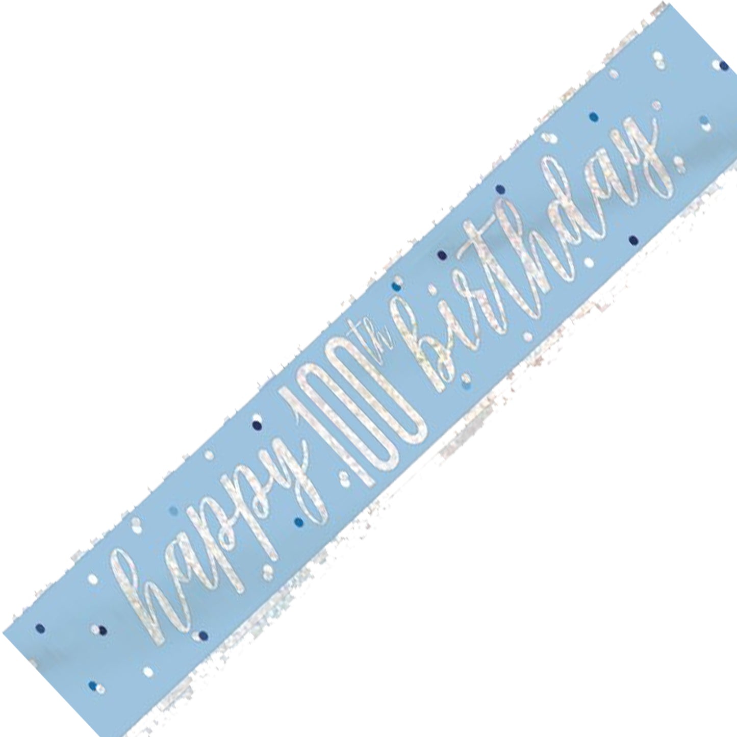 Blue & Silver Foil Banner Happy 100th Birthday