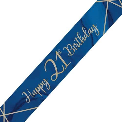 Navy and Gold Geode Age 21 Foil Banner