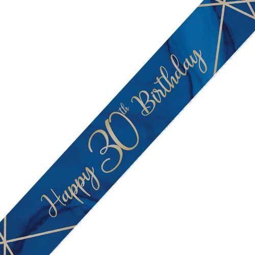 Navy and Gold Geode Age 30 Foil Banner
