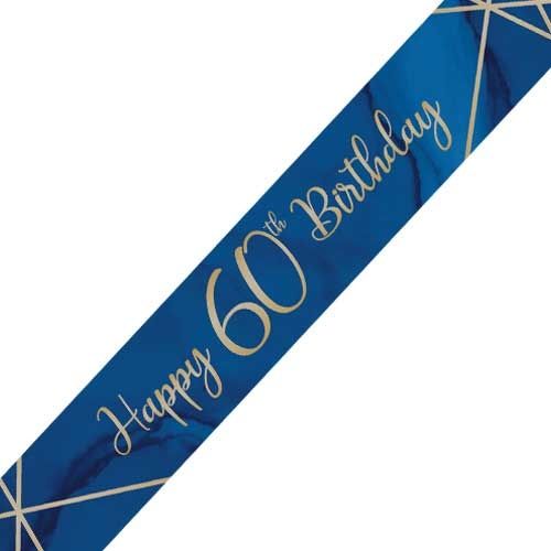 Navy and Gold Geode Age 60 Foil Banner