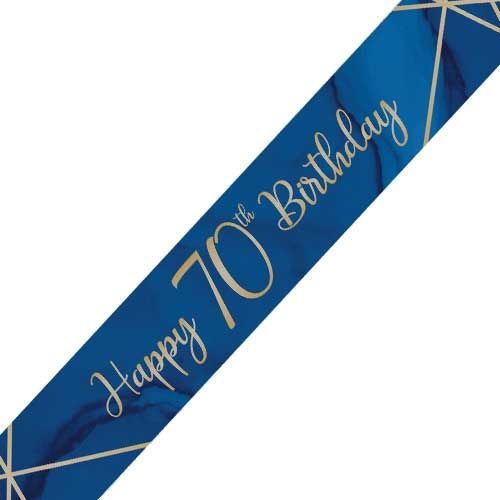 Navy and Gold Geode Age 70 Foil Banner
