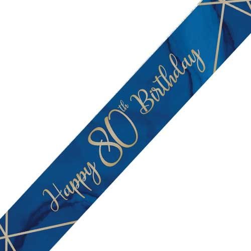 Navy and Gold Geode Age 80 Foil Banner