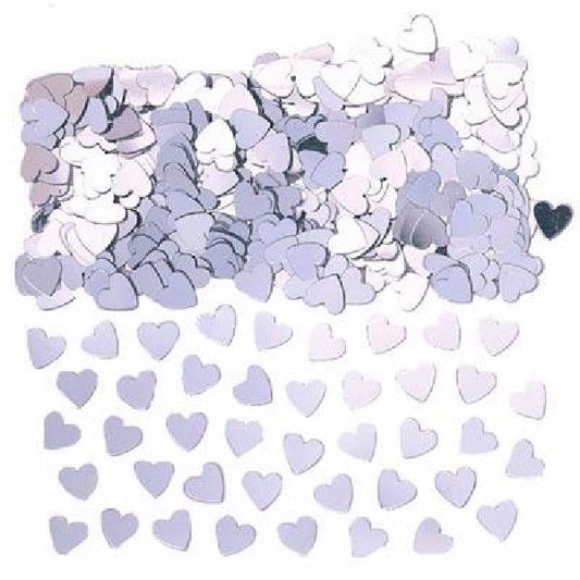 Sparkle Heart Confetti Silver
