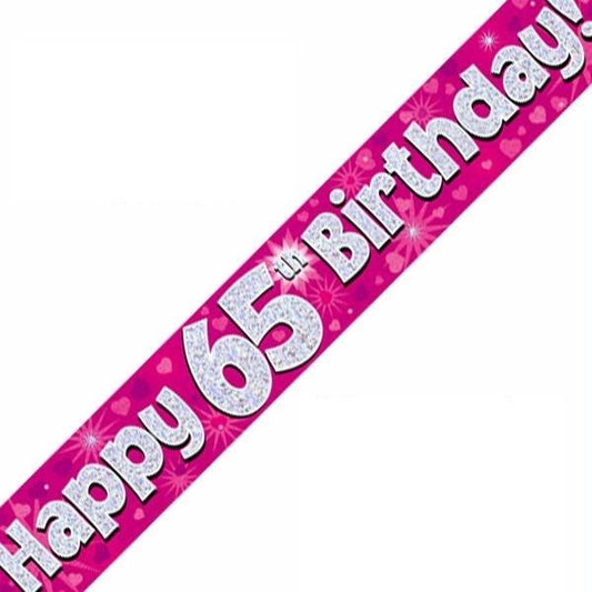Happy 65th Birthday Pink Holographic