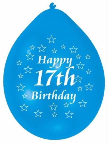 Age 17 Multicolor Birthday Balloons 10 Per Pack – The Party Factory