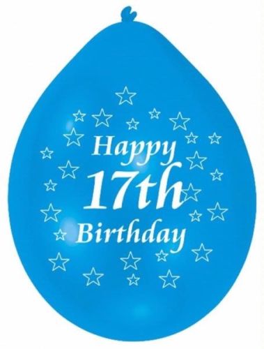 Age 17 Multicolor Birthday Balloons 10 Per Pack