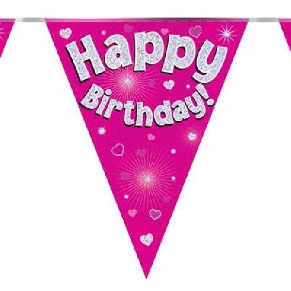 Party Bunting Happy Birthday Pink