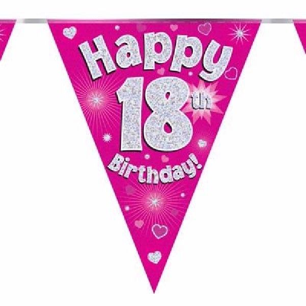 Party Bunting Happy 18th Birthday Pink