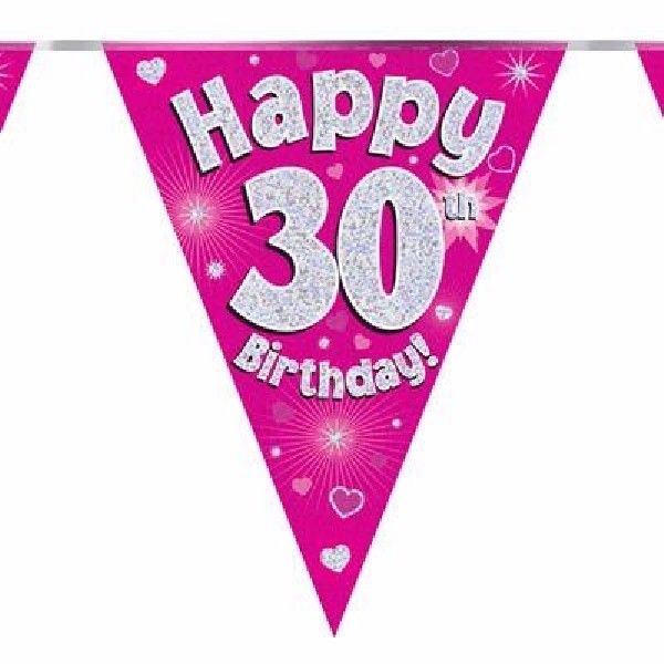 Party Bunting Happy 30th Birthday Pink