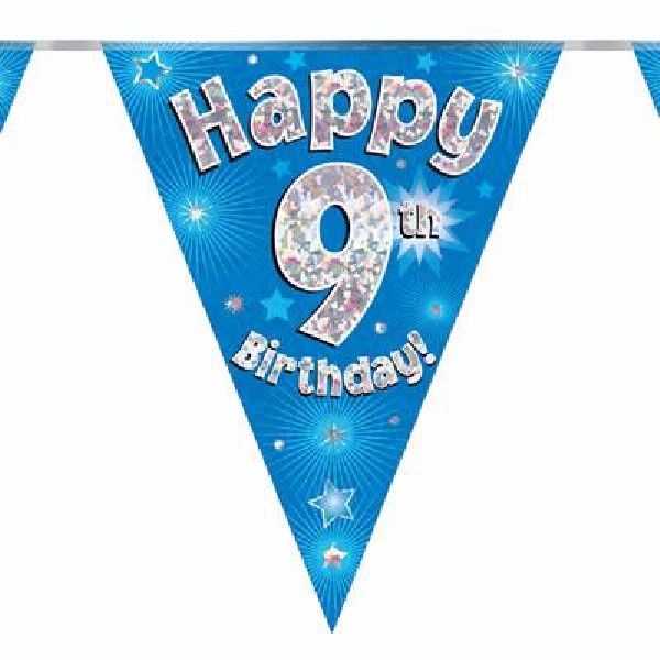 Party Bunting Happy 9th Birthday Blue