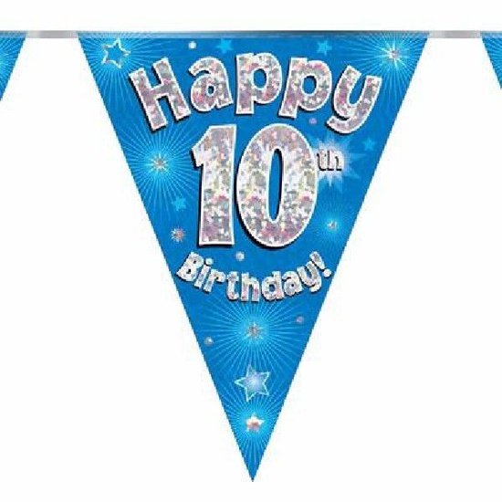 Party Bunting Happy 10th Birthday Blue
