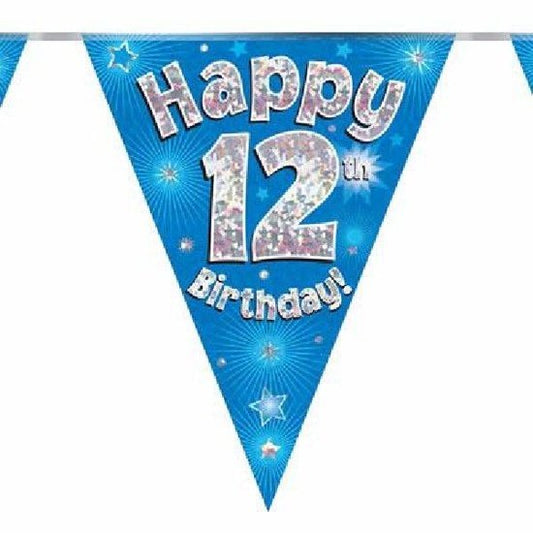 Party Bunting Happy 12th Birthday Blue