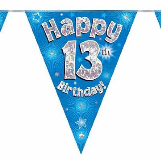 Party Bunting Happy 13th Birthday Blue