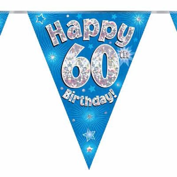 Party Bunting Happy 60th Birthday Blue
