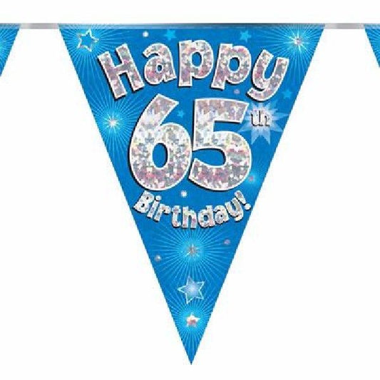 Party Bunting Happy 65th Birthday Blue